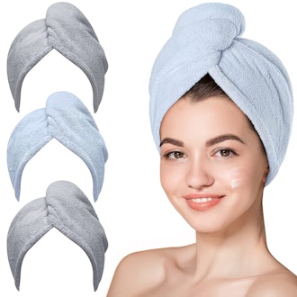 Hicober Microfiber Hair Towels (3-Pack)