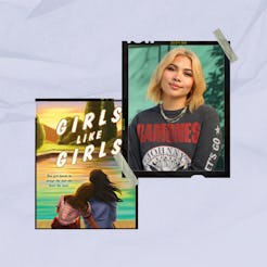 Singer-songwriter Hayley Kiyoko with the cover of her debut novel, 'Girls Like Girls'