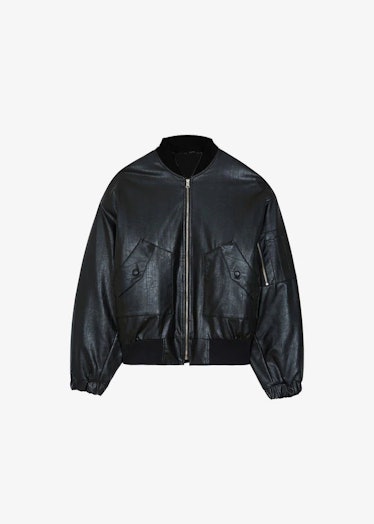 Hane Faux Leather Bomber