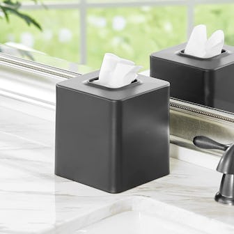 mDesign Metal Tissue Box Cover