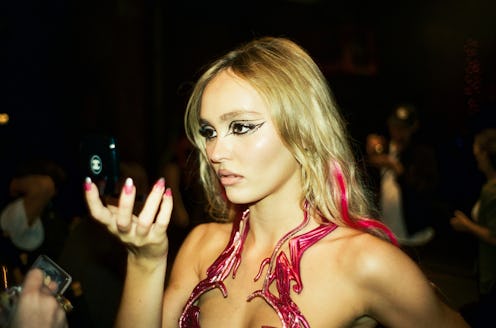 The Idol lily rose depp as jocelyn black glitter makeup