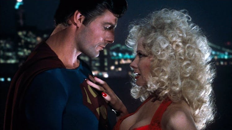Christopher Reeve as Evil Superman and Pamela Stephenson as Lorelei Ambrosia in Superman III
