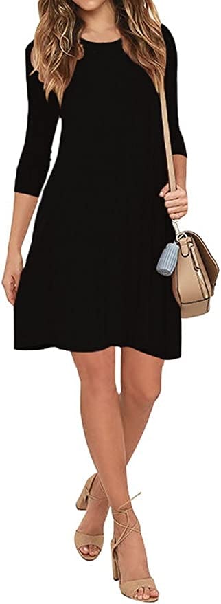 VIISHOW 3/4 Sleeves A-Line T-Shirt Dress