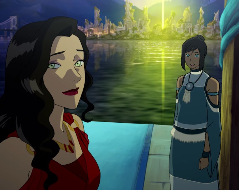 Asami and Korra in 'The Legend of Korra.'