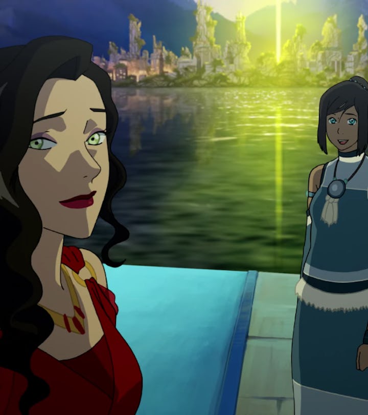 Asami and Korra in 'The Legend of Korra.'