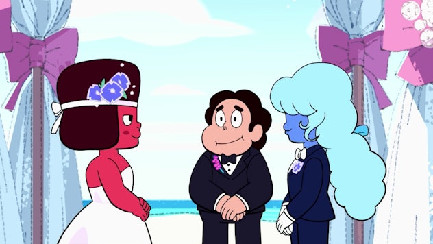 The wedding of Ruby and Sapphire on Steven Universe.