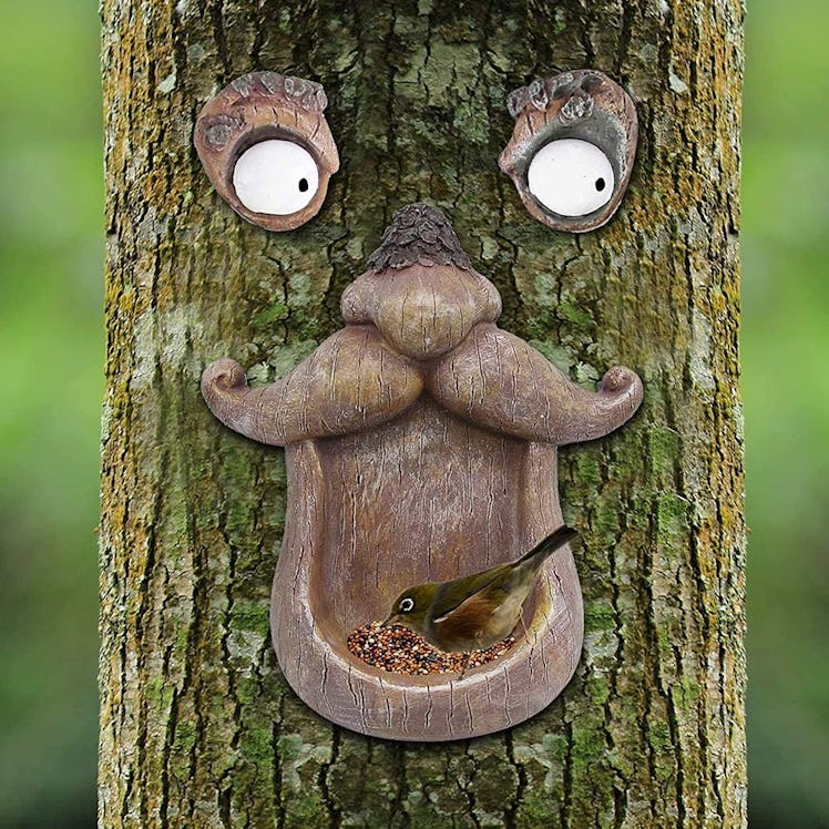 Juegoal Bird Feeder Tree Face Decor