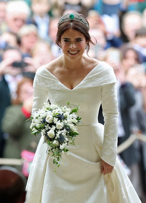 Princess Eugenie arrives for her wedding to Jack Brooksbank at St George's Chapel in Windsor Castle ...