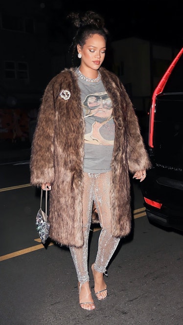 Rihanna Wears a Bump-Baring Jumpsuit to Pharrell's First Louis Vuitton Show