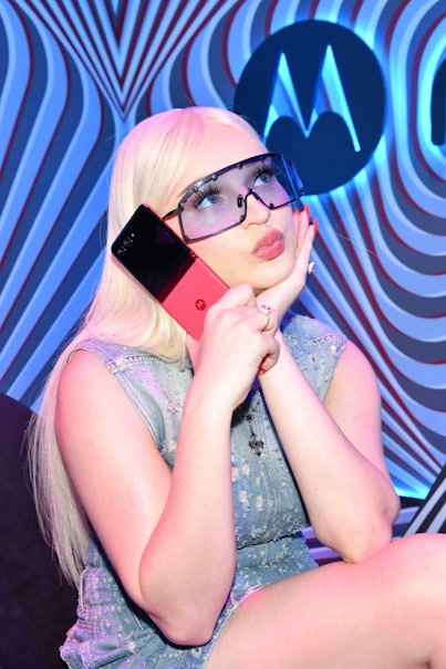 Kim Petras celebrates Motorola's Launch event of the new razr+, featuring a mind-bending, one-of-a-k...