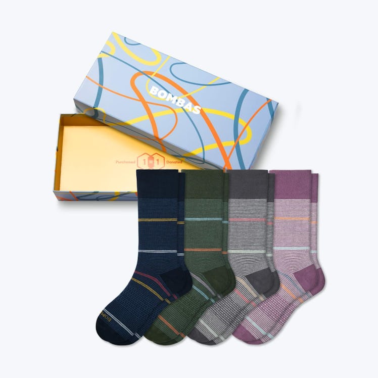 Father's Day Dress Calf Sock Gift Box (4-Pack)