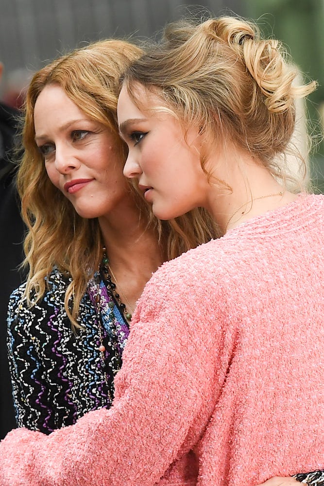 Vanessa Paradis and daughter Lily-Rose Depp attend the Chanel Womenswear Spring/Summer 2021 show