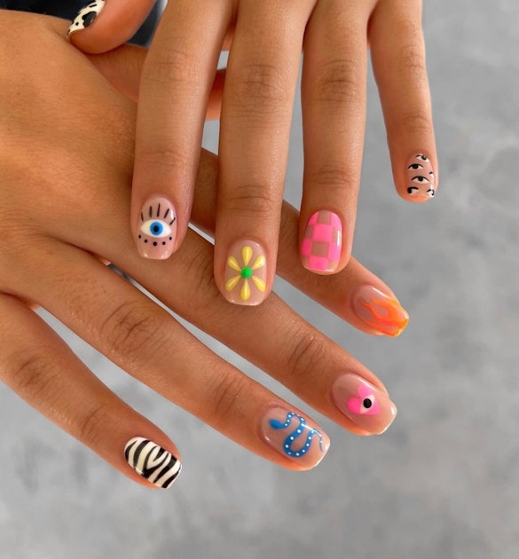 8. "Short Nail Art Ideas for Summer with Colorful Designs" - wide 2