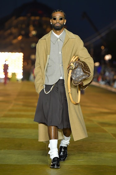 A model walks the runway during the Louis Vuitton Menswear Spring/Summer 2024 show as part of Paris ...