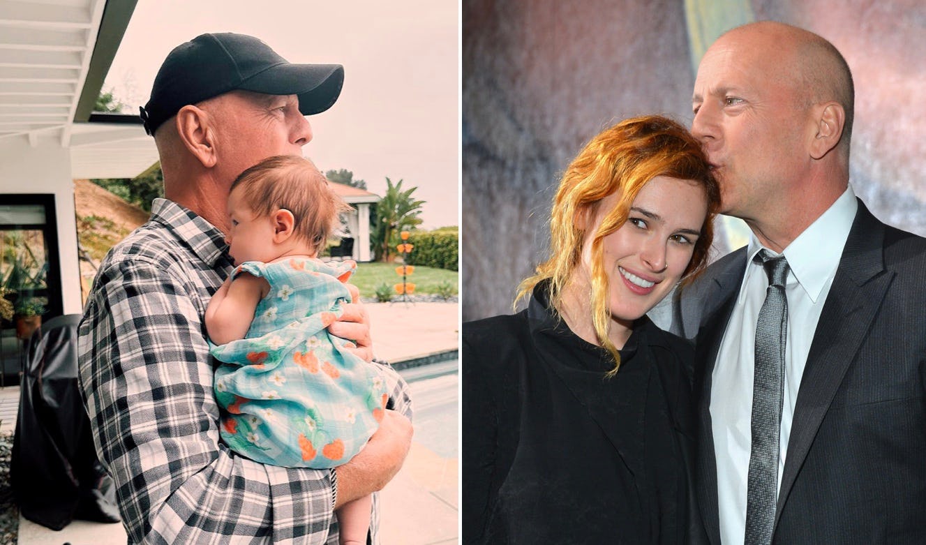 Bruce Willis Holds Daughter Rumer's Baby Girl Louetta In Precious Photo