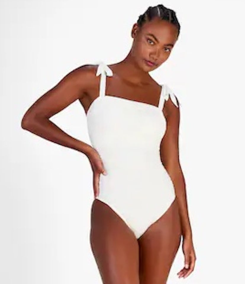 Shirred Square Neck One-Piece