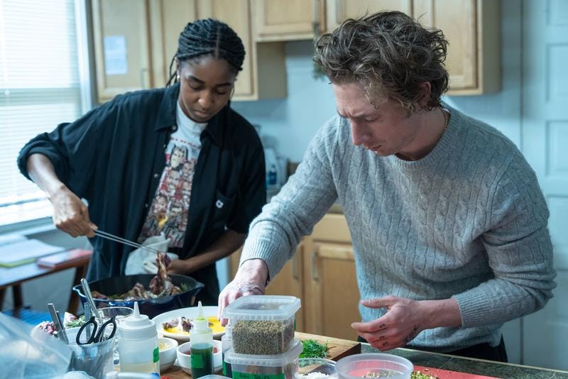 Jeremy Allen White and Ayo Edebiri on &lsquo;The Bear.&rsquo; Photo via FX