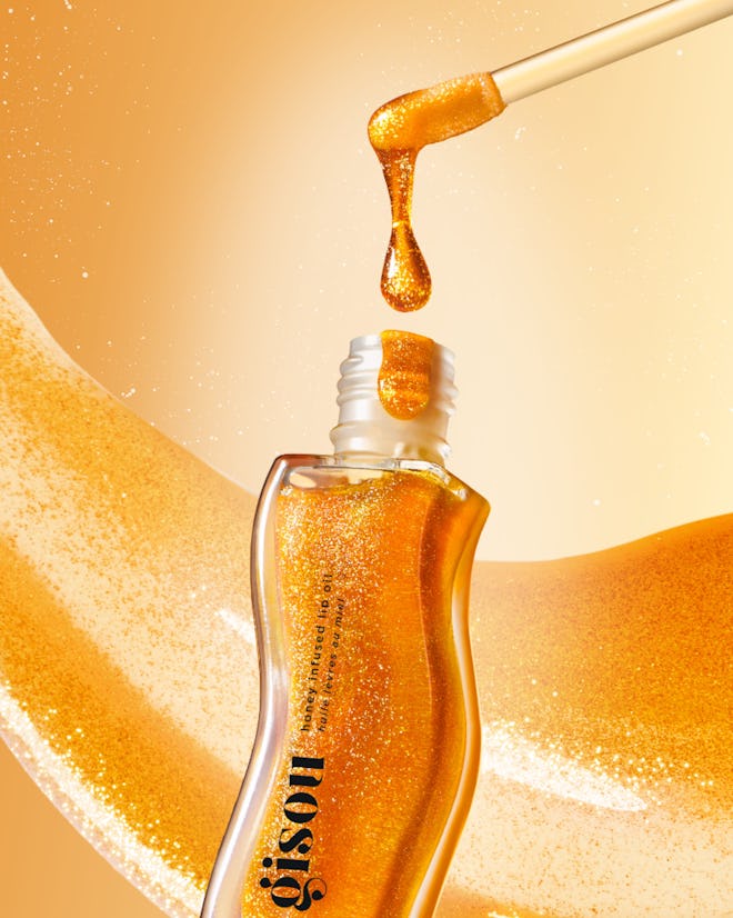 Honey Infused Lip Oil Golden Shimmer Glow