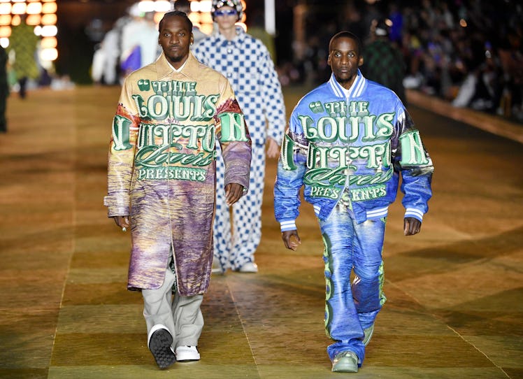 Models present creations for the Louis Vuitton Menswear Spring-Summer 2024 show as part of the Paris...