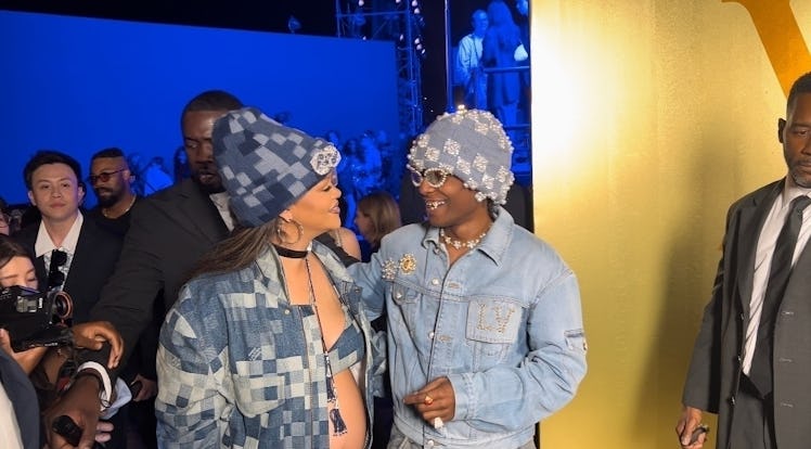 A$AP Rocky and Rihanna attend the Louis Vuitton spring/summer 2024 menswear show in Paris.