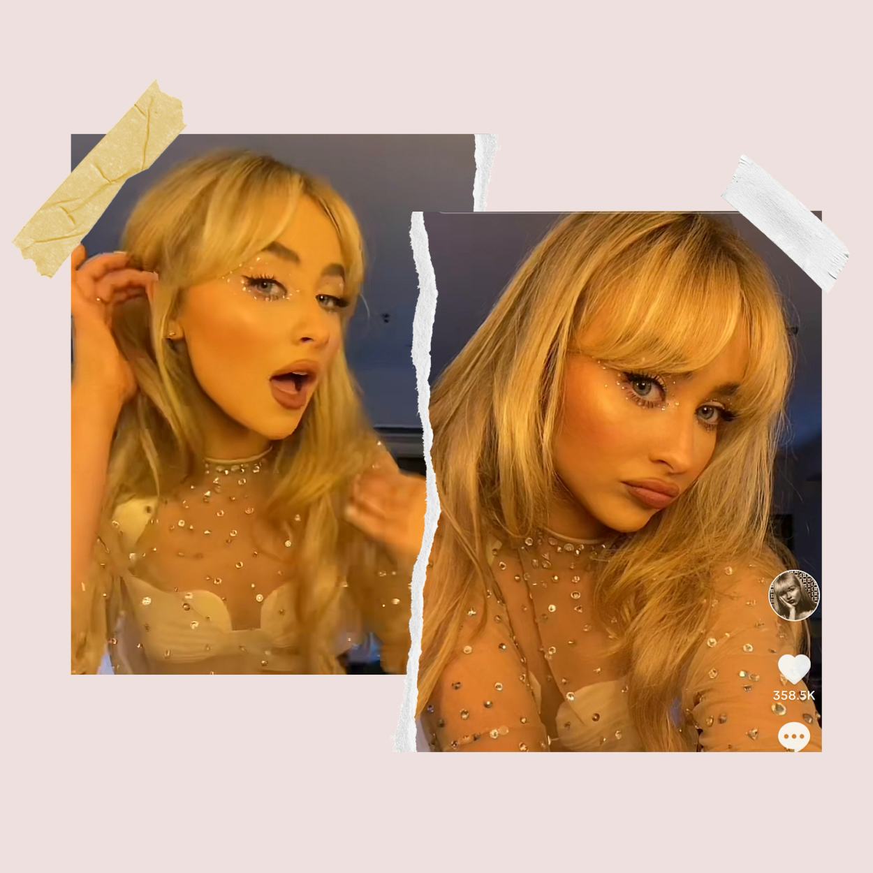 Sabrina Carpenter is a fan of the rhinestone eye makeup trend.