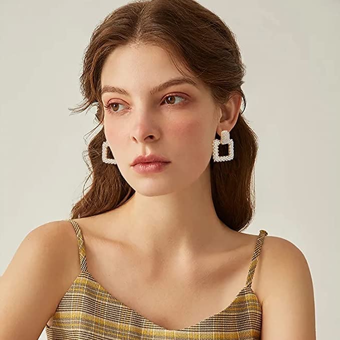 JIAOGE Pearl Drop Earrings