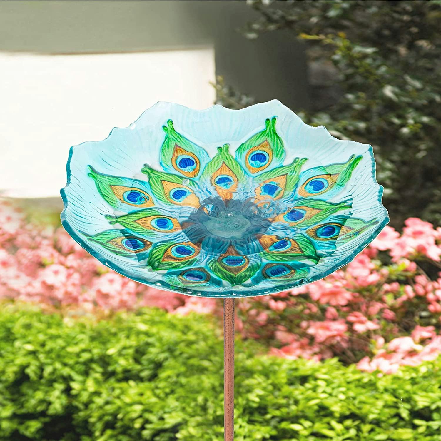 MUMTOP Glass Bird Bath