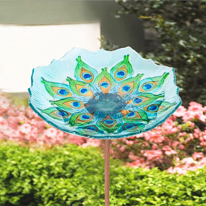 MUMTOP Glass Bird Bath