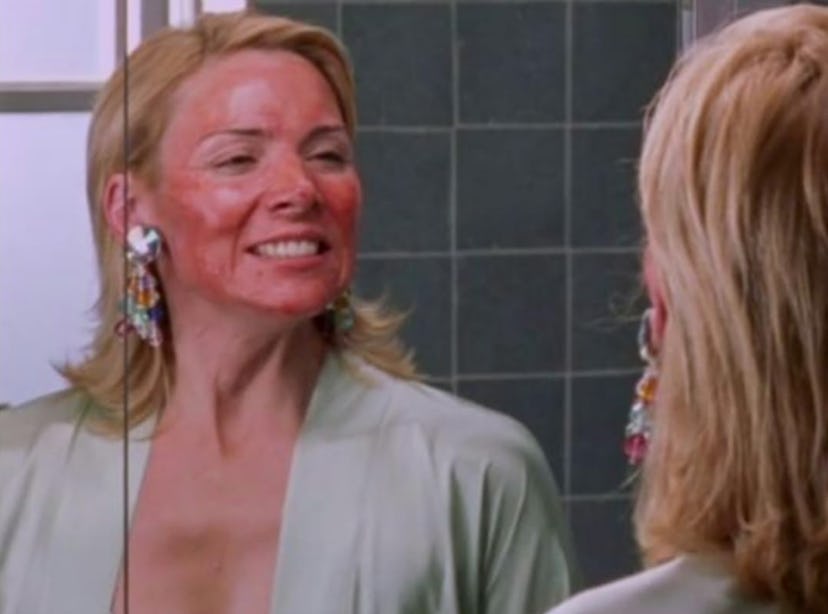 Samantha Jones after her famous chemical peel.