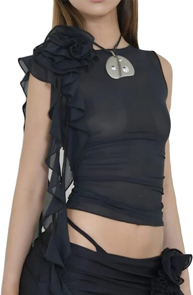 Tsnbre Floral Tassels Tank Top