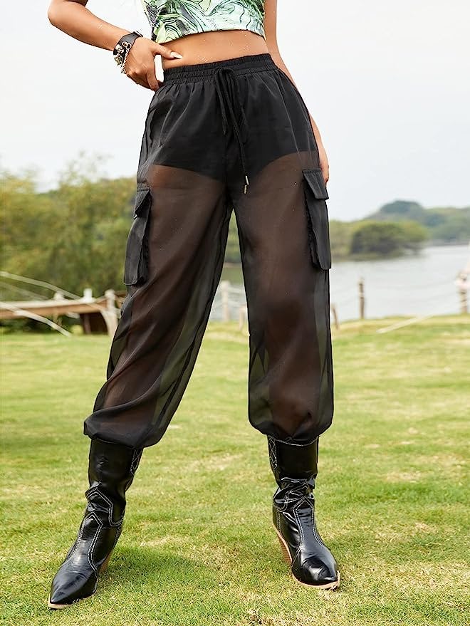 WDIRARA Sheer Cargo Pants
