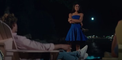 zendaya blue mini dress challengers movie