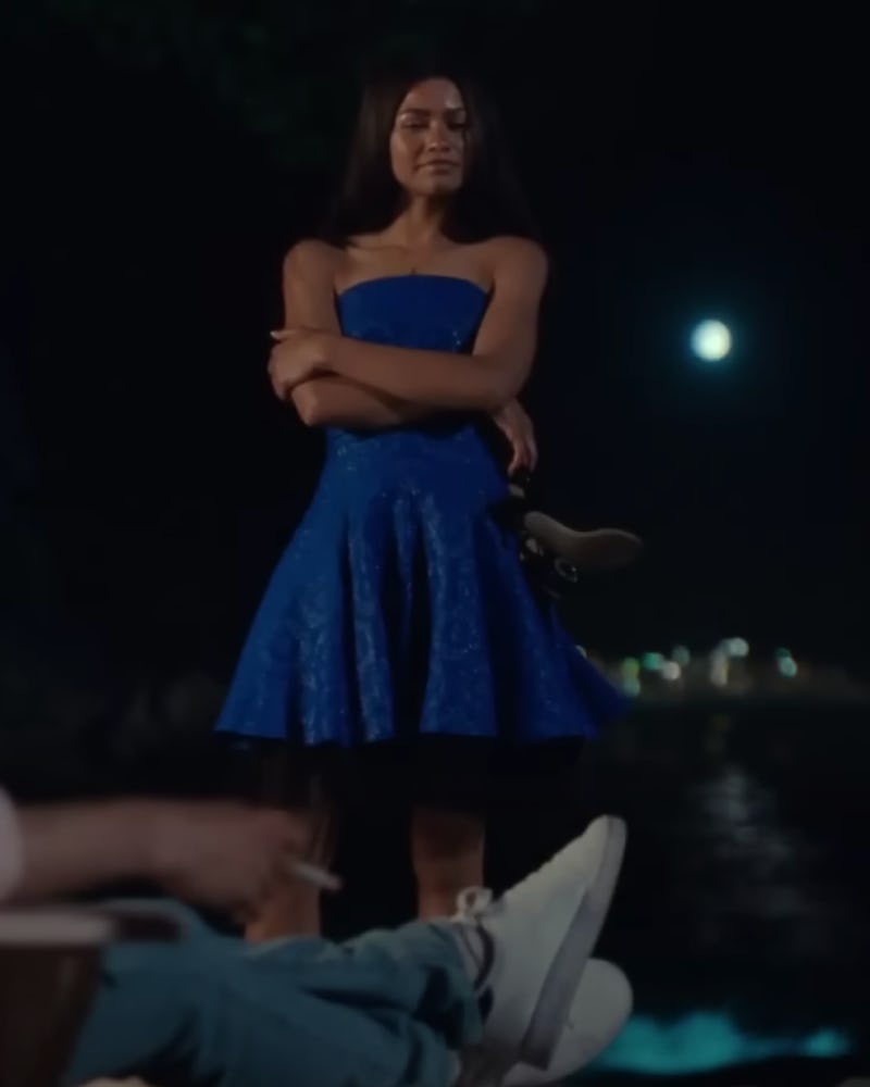 zendaya blue mini dress challengers movie