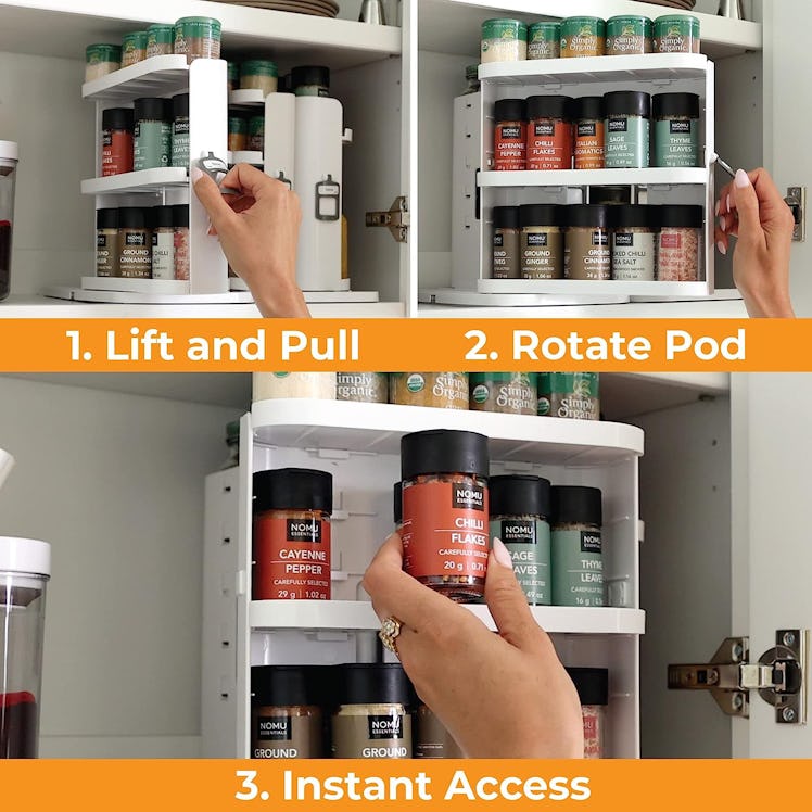 Cabinet Caddy SNAP! Pull & Rotate Spice Rack Organizer