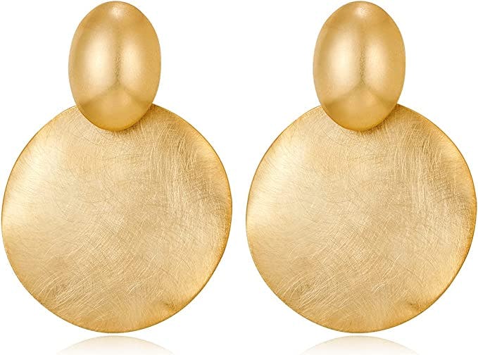 FAMARINE Big Disc Drop Earrings