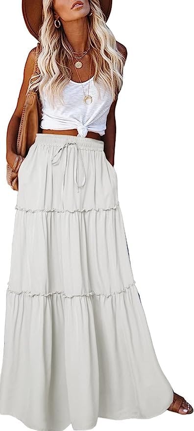 EARKOHA Tiered Maxi Skirt