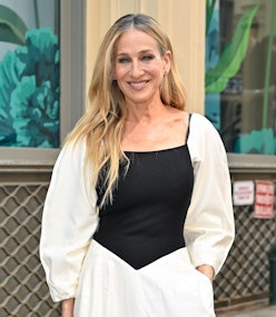 Sarah Jessica Parker visits the "Sex and the City" 25th Anniversary Exhibition in Manhattan on June ...