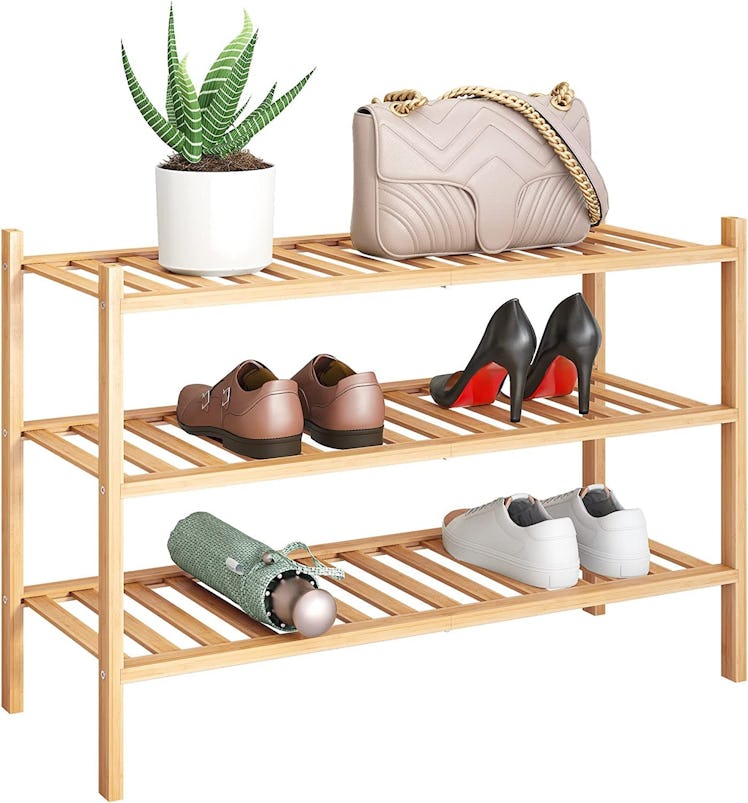 BMOSU 3-Tier Bamboo Shoe Rack