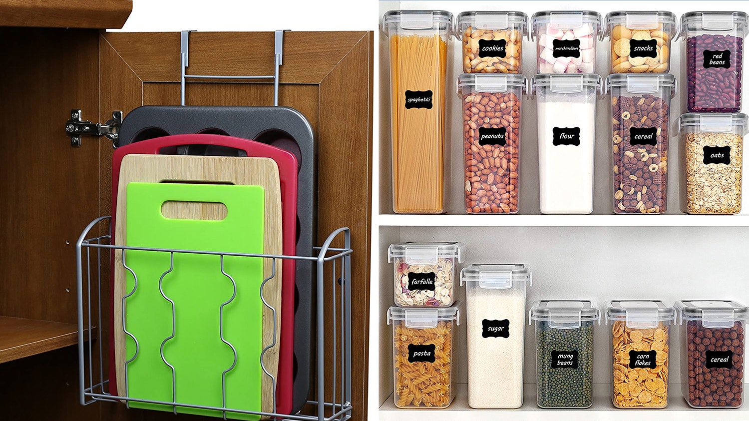 Utopia Kitchen Caddy Pantry Organization and Storage Bins - Set Large,  Clear