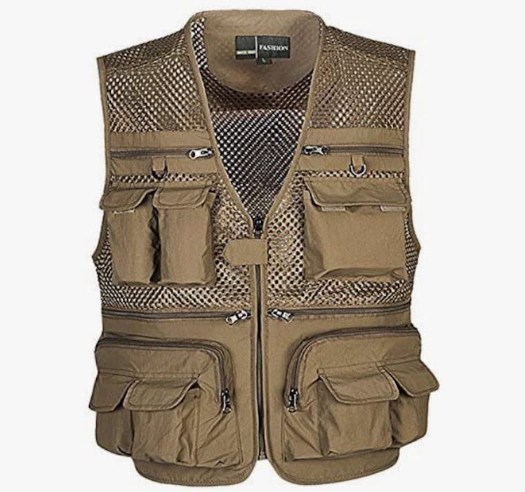 Flygo  Summer Outdoor Work Safari Fishing Travel Photo Vest with Pockets