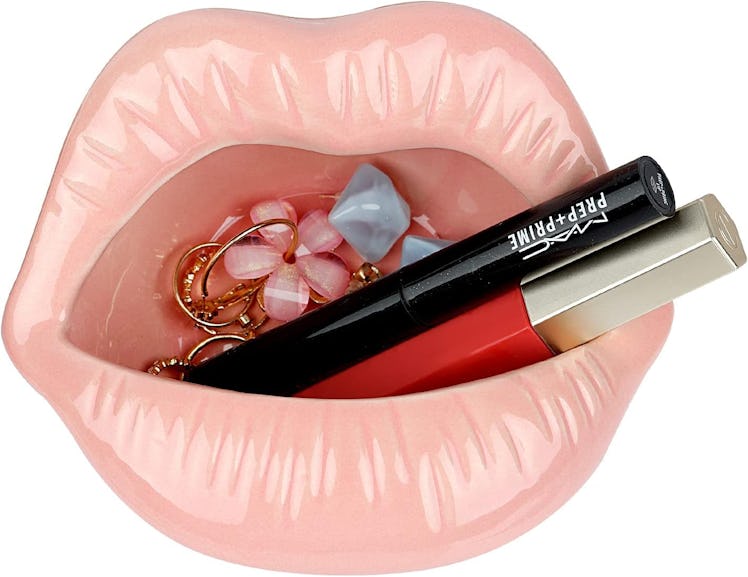 Trycooling Ceramic Lips Ring Holder & Jewelry Tray