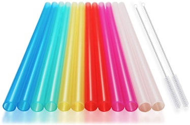 HT-INTL Eco-Friendly Silicone Straws (12 Pieces)