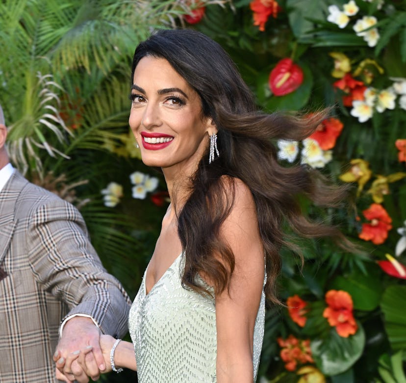 Amal Clooney attends the 'Ticket To Paradise' World Premiere at Odeon Luxe Leicester Square