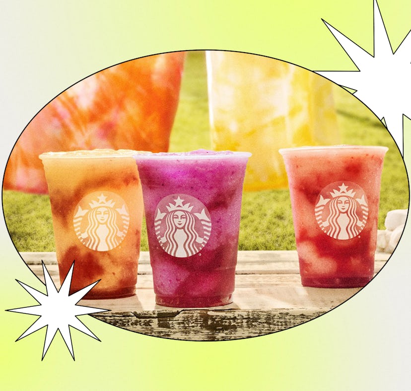 The Starbucks summer menu includes Frozen Lemonade Refreshers with their Pineapple Passionfruit, Man...