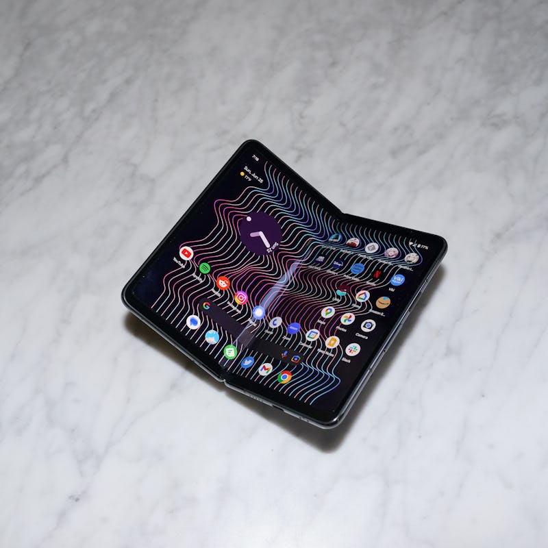 Google Pixel Fold unfolded showing off its 7.6-inch 120Hz OLED display