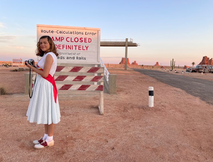 Grace Edwards on the set of Wes Anderson’s ‘Asteroid City.’