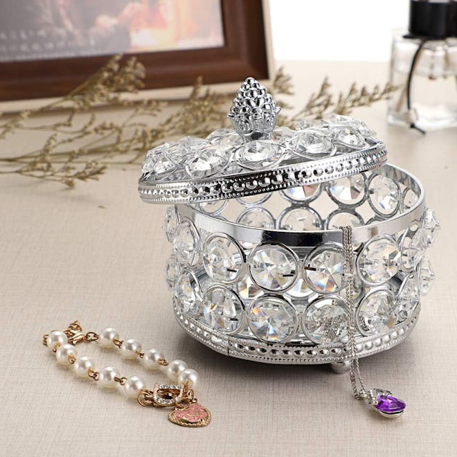 Hipiwe Crystal Mirrored Jewelry Box
