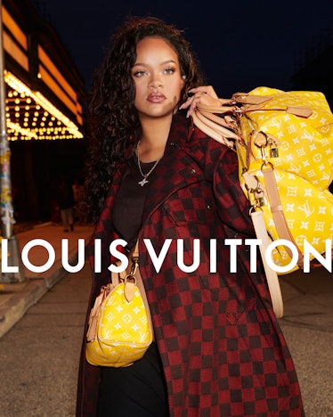 A Louis Vuitton printed leather shoulder bag with accompanying