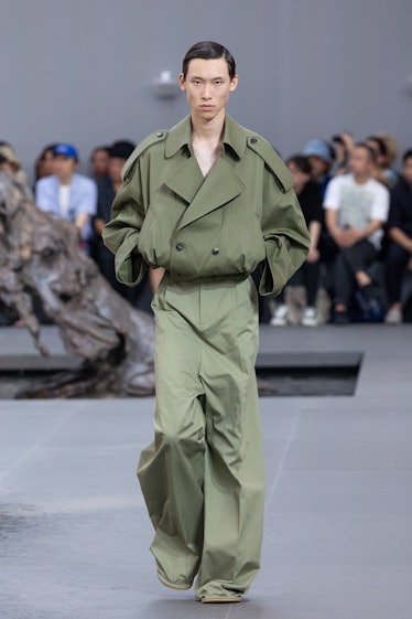 A model walks the runway during the Loewe Menswear Spring/Summer 2024 show as part of Paris Fashion ...