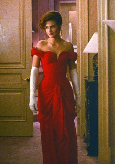 Julia Roberts wears a red dress in 'Pretty Woman.'